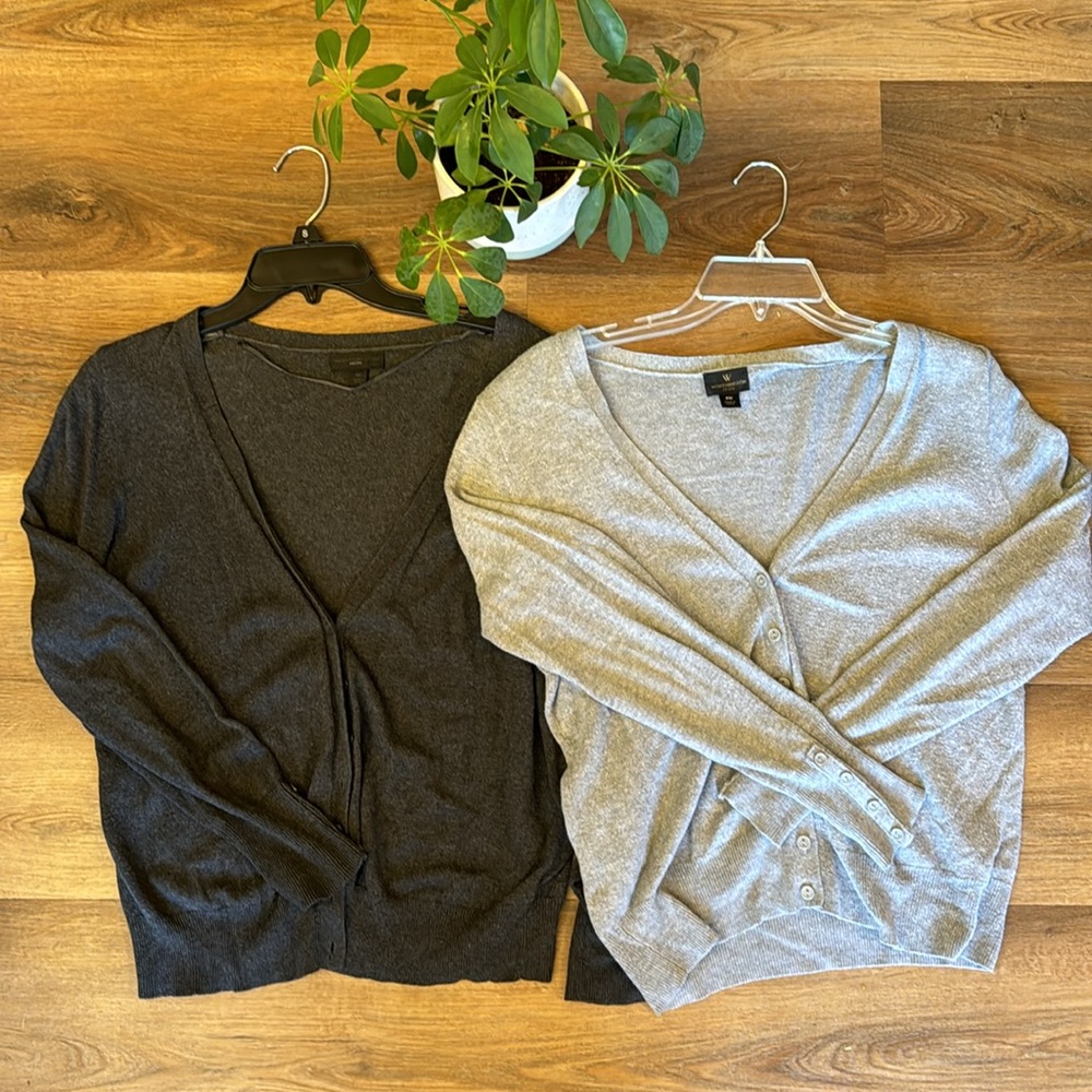 Worthington Cardigans Bundle V-Neck button up Sweaters Gray